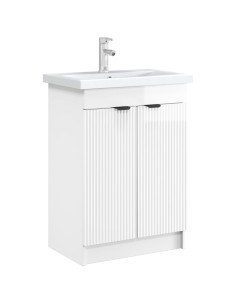 Mobiletto da bagno sotto il lavello Bianco Lucido 2
