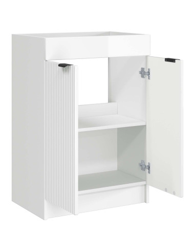 Mobiletto da bagno sotto il lavello Bianco Lucido