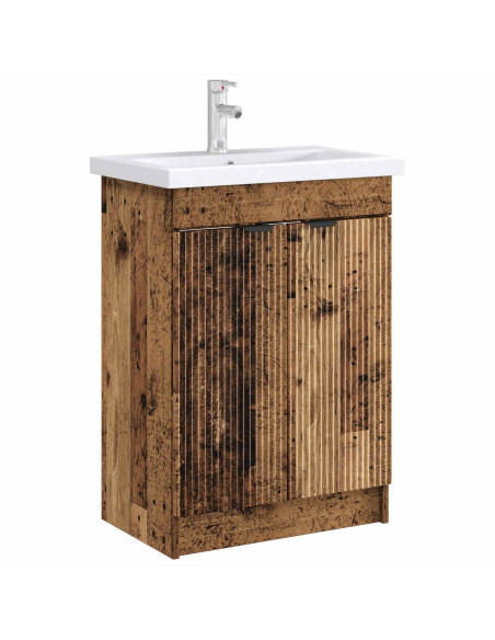 Mobiletto da bagno sotto il lavello Legno antico