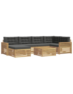 Set di divani da esterno 7 pcs Bianco e Antracite 2