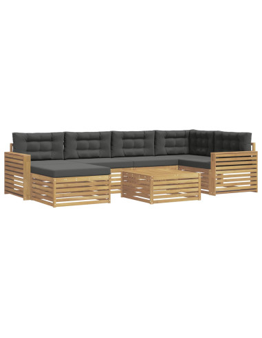 Set di divani da esterno 7 pcs Bianco e Antracite