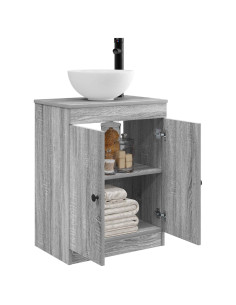 Mobile da bagno con lavabo Sonoma grigio 54 x 35 x 83 cm 2