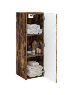Mobiletto da Bagno a Muro Rovere Fumo 33 x 34,5 x 60 cm 2