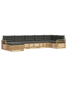 Set di divani da esterno con cuscino 7 pcs Bianco e Antracite 2