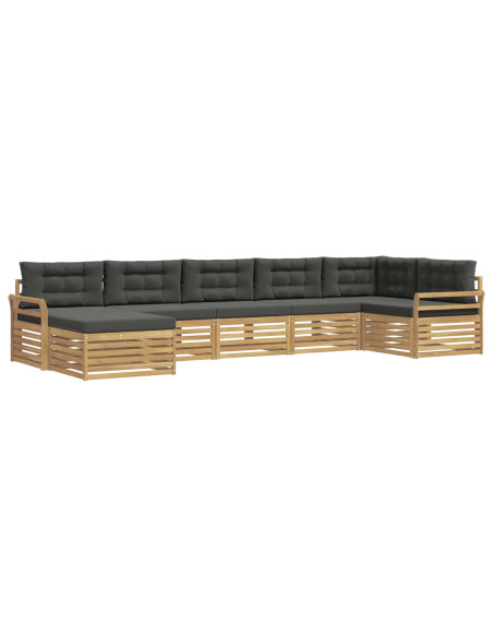Set di divani da esterno con cuscino 7 pcs Bianco e Antracite