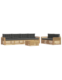 Set di divani da esterno 7 pcs Bianco e Antracite 2
