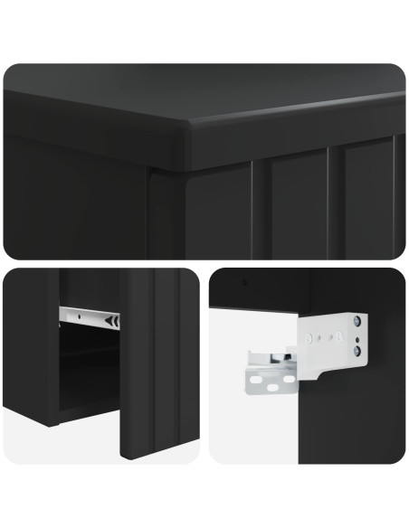Mobile lavabo da parete Nero 39 x 35 x 63 cm