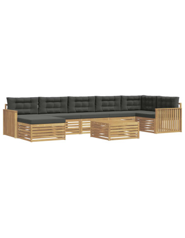 Set di divani da esterno con cuscino 8 pcs Bianco e Antracite