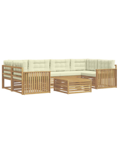 Set di divani da esterno 7 pcs Bianco e Crema