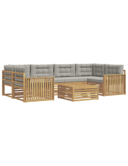 Set di divani da esterno 7 pcs Bianco e Grigio Chiaro