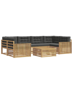 Set di divani da esterno 7 pcs Bianco e Antracite 2