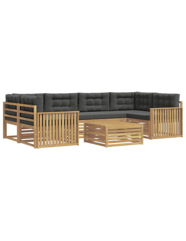 Set di divani da esterno 7 pcs Bianco e Antracite