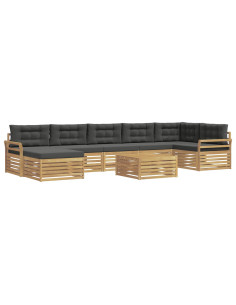 Set di divani da esterno con cuscino 8 pcs Bianco e Antracite 2