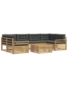 Set di divani da esterno 7 pcs Bianco e Antracite 2