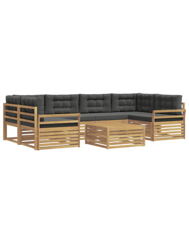 Set di divani da esterno 7 pcs Bianco e Antracite