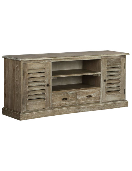 Mobile Porta TV in Legno Massello di Mindi 145x35x60 cm