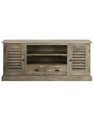 Mobile Porta TV in Legno Massello di Mindi 145x35x60 cm