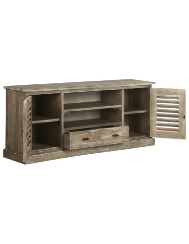 Mobile Porta TV in Legno Massello di Mindi 145x35x60 cm