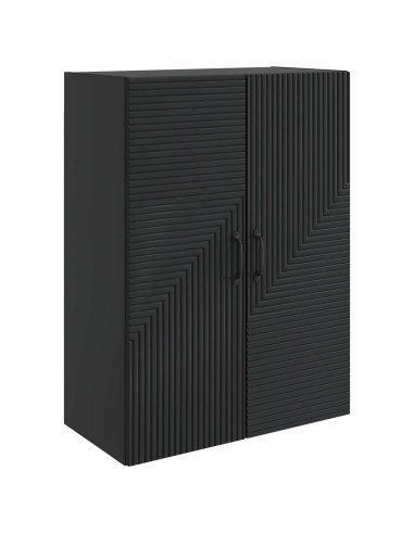 Mobiletto a muro Nero 66 x 34,5 x 90 cm Legno ingegnerizzato