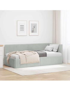 Cornice del letto ad angolo Grigio chiaro 90 cm x 190 cm