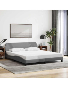 Struttura letto Dover Grigio Chiaro 180x200 cm in Tessuto