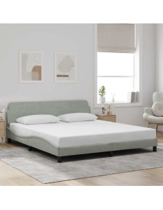 Struttura letto Dover Grigio Chiaro 180x200 cm in Velluto