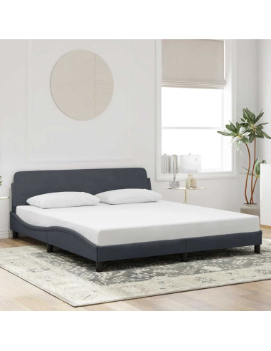 Struttura letto Dover Grigio Scuro 180x200 cm in Velluto