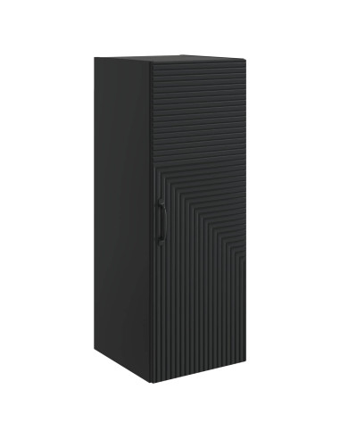 Mobiletto a muro Nero 33 x 34,5 x 90 cm Legno ingegnerizzato