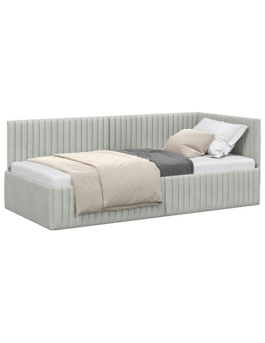 Cornice del letto ad angolo Grigio chiaro 90 cm x 190 cm