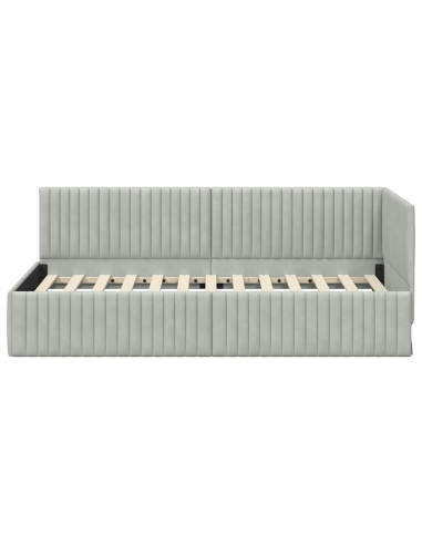 Cornice del letto ad angolo Grigio chiaro 90 cm x 190 cm