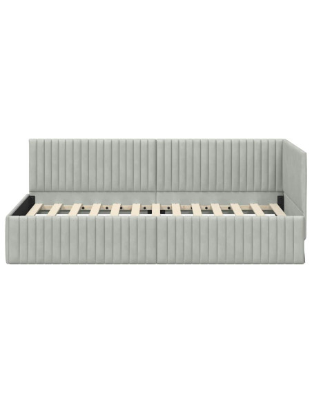 Cornice del letto ad angolo Grigio chiaro 90 cm x 190 cm