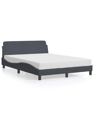 Struttura letto Dover Grigio Scuro 135x190 cm in Velluto