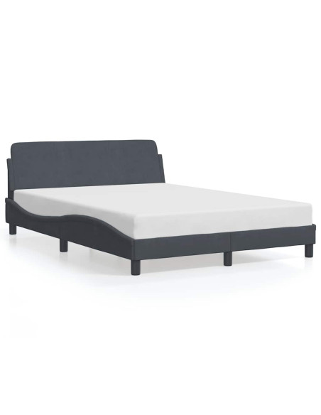 Struttura letto Dover Grigio Scuro 135x190 cm in Velluto