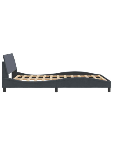 Struttura letto Dover Grigio Scuro 135x190 cm in Velluto