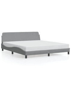 Struttura letto Dover Grigio Chiaro 180x200 cm in Tessuto 2