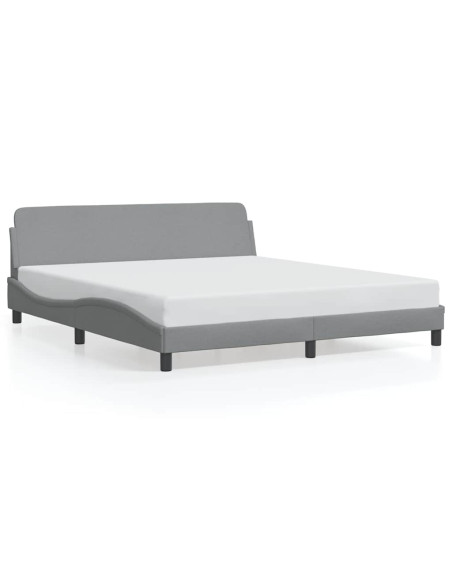 Struttura letto Dover Grigio Chiaro 180x200 cm in Tessuto