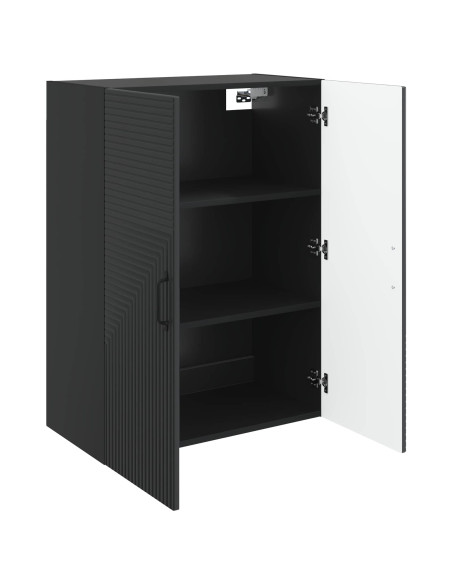 Mobiletto a muro Nero 66 x 34,5 x 90 cm Legno ingegnerizzato