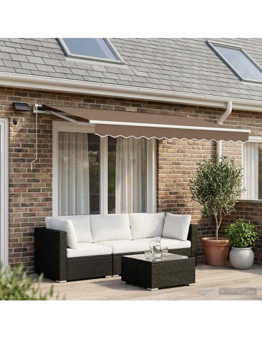 Tenda retrattile Tortora 350 x 250 cm Tessuto e Alluminio