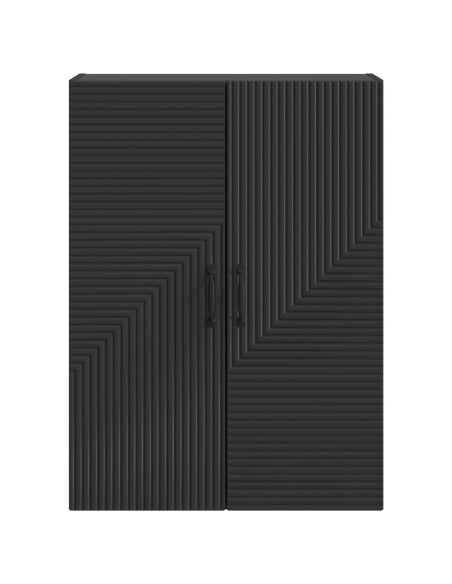 Mobiletto a muro Nero 66 x 34,5 x 90 cm Legno ingegnerizzato