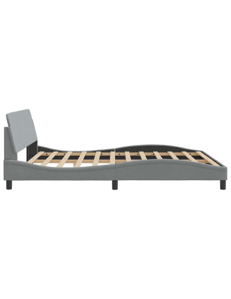 Struttura letto Dover Grigio Chiaro 180x200 cm in Tessuto