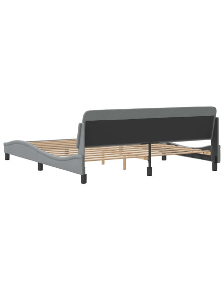 Struttura letto Dover Grigio Chiaro 180x200 cm in Tessuto