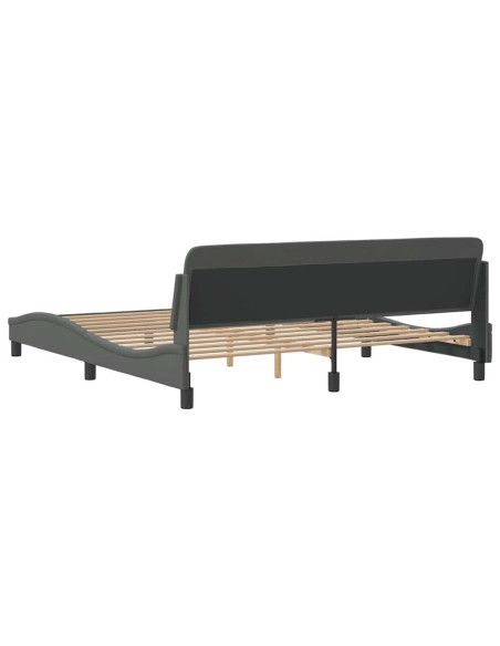 Struttura letto Dover Grigio Scuro 180x200 cm in Tessuto