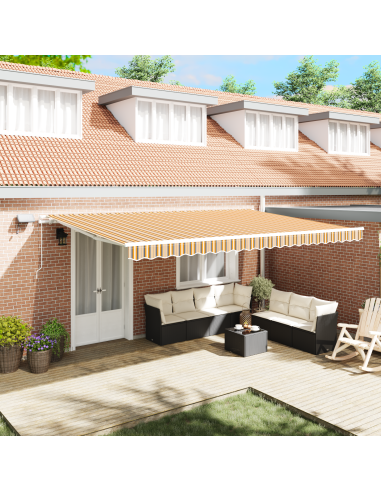 Tenda retrattile Multicolore 500 × 350 cm Tessuto e Alluminio