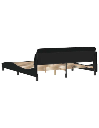 Struttura letto Dover Nera 180x200 cm in Tessuto