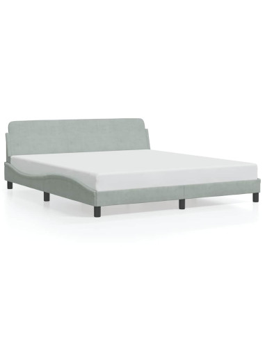 Struttura letto Dover Grigio Chiaro 180x200 cm in Velluto