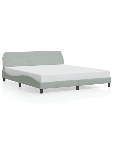 Struttura letto Dover Grigio Chiaro 180x200 cm in Velluto