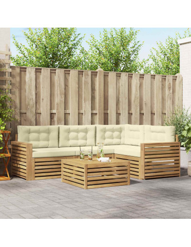 Set di divani da esterno 5 pcs Bianco e Crema 79 x 79 x 37 cm