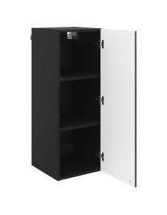 Mobiletto a muro Nero 33 x 34,5 x 90 cm Legno ingegnerizzato 2