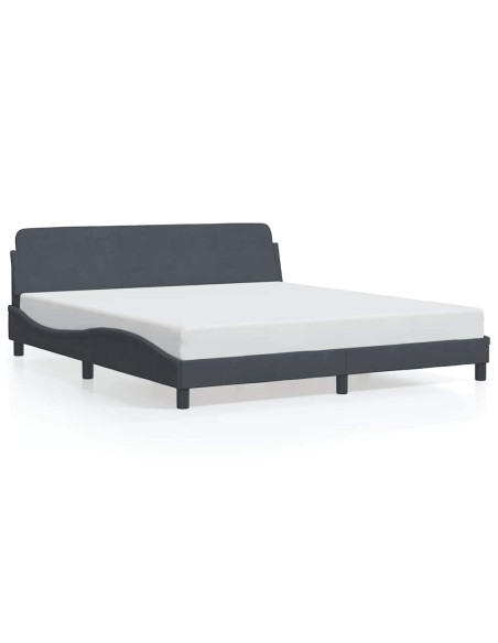 Struttura letto Dover Grigio Scuro 180x200 cm in Velluto