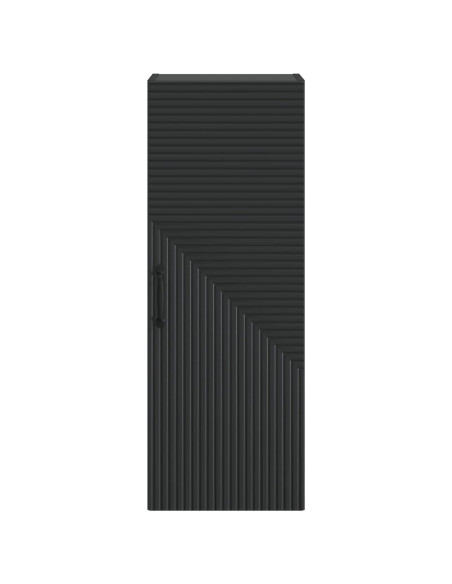 Mobiletto a muro Nero 33 x 34,5 x 90 cm Legno ingegnerizzato